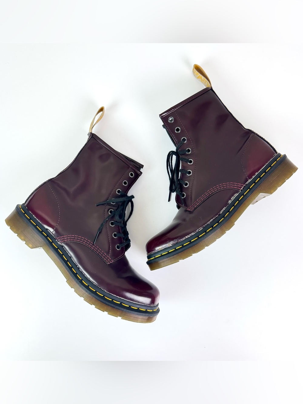 Dr. Martens 1460 Vegan Leather Boots Cherry Red Oxford Size Women’s US 10